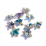 Kép 2/2 - Színjátszó csillag üveg fityegő, medál, 14x14 mm