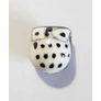 Kép 1/2 - Fehér fekete bagoly porcelán gyöngy, 15x14x15 mm