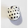 Kép 2/2 - Fehér fekete bagoly porcelán gyöngy, 15x14x15 mm