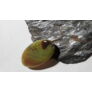 Kép 3/3 - Csíkos achát ásvány gyöngy, zöldessárga, 39x21x7 mm