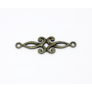 Kép 1/2 - Díszes összekötő, medálalap, fülbevalóalap, antik bronz színű, 30x9 mm