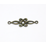 Kép 1/2 - Díszes összekötő, medálalap, fülbevalóalap, antik bronz színű, 30x9 mm