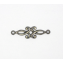 Kép 2/2 - Díszes összekötő, medálalap, fülbevalóalap, antik bronz színű, 30x9 mm