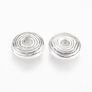 Kép 1/2 - Mintás lapos fánk köztes, antik ezüst színű, műanyag, 14x5 mm