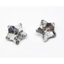 Kép 1/2 - Ezüst csillag üveg medál, 13x8 mm
