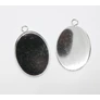 Kép 2/2 - Ovális medálalap, ezüst színű, 30x19 mm, 25x18 mm-es lencséhez