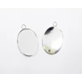 Kép 1/2 - Ovális medálalap, ezüst színű, 30x19 mm, 25x18 mm-es lencséhez