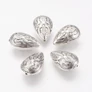 Kép 2/2 - Mintás csepp köztes, antik ezüst színű, műanyag, 27x17x11 mm
