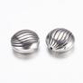 Kép 1/2 - Hullám mintás korong köztes, antik ezüst színű, műanyag, 13x7 mm
