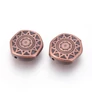 Kép 1/2 - Mintás korong köztes, vörösréz színű, műanyag, 18x4 mm