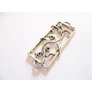 Kép 2/2 - Indás téglalap fityegő, medál, összekötő, antik ezüst színű, 40x17 mm