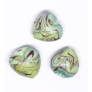 Kép 2/2 - Zöld, márvány mintás  szív üveg gyöngy, 18x17x10 mm