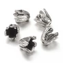 Kép 1/2 - Nagy gyöngykupak, végzáró, bojt kupak, bőr vég, antik ezüst színű, 16x16 mm