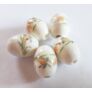 Kép 2/2 - Virág mintás ovális porcelán gyöngy, 17x13 mm