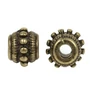 Kép 2/2 - Pöttyös köztes, antik bronz színű, 8x6 mm