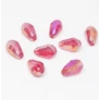 Kép 1/2 - Piros AB csiszolt csepp üveg gyöngy, 12x6 mm