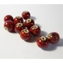 Kép 2/2 - Piros porcelán gyöngy, 10 mm