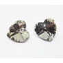 Kép 1/2 - Sötét pezsgő színű szív, üveg medál, 14x14 mm