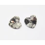 Kép 2/2 - Sötét pezsgő színű szív, üveg medál, 14x14 mm