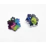 Kép 1/2 - Színjátszó hópehely, hópihe, jégvirág, virág üveg medál, 13x8 mm
