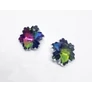 Kép 2/2 - Színjátszó hópehely, hópihe, jégvirág, virág üveg medál, 13x8 mm