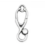 Kép 2/2 - Sztetoszkóp fityegő, medál, antik ezüst színű, 23x8 mm