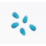 Kép 1/2 - Türkiz kék csiszolt csepp üveg gyöngy, 12x6 mm