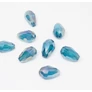 Kép 1/3 - Türkiz kék AB csiszolt csepp üveg gyöngy, 12x6 mm