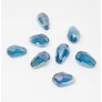 Kép 2/3 - Türkiz kék AB csiszolt csepp üveg gyöngy, 12x6 mm