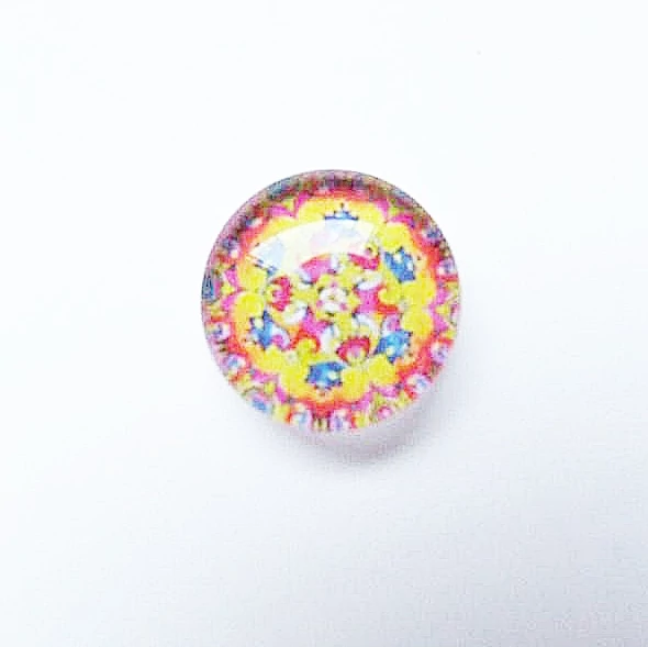 Mandala mintás üveglencse, kaboson, 18 mm