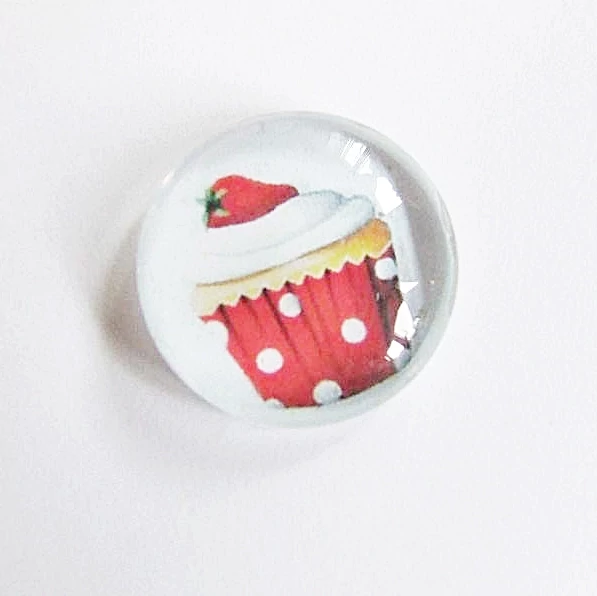 Muffin, süti mintás üveglencse, kaboson, 18 mm