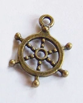 Hajókormány fityegő, medál, antik bronz színű, 20x15 mm
