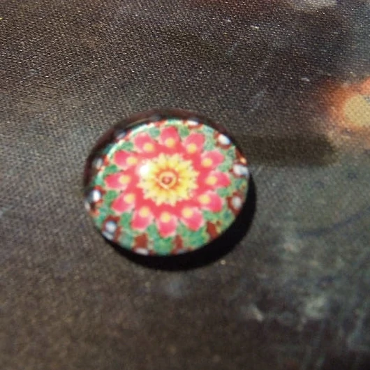 Mandala mintás üveglencse, kaboson, 18 mm