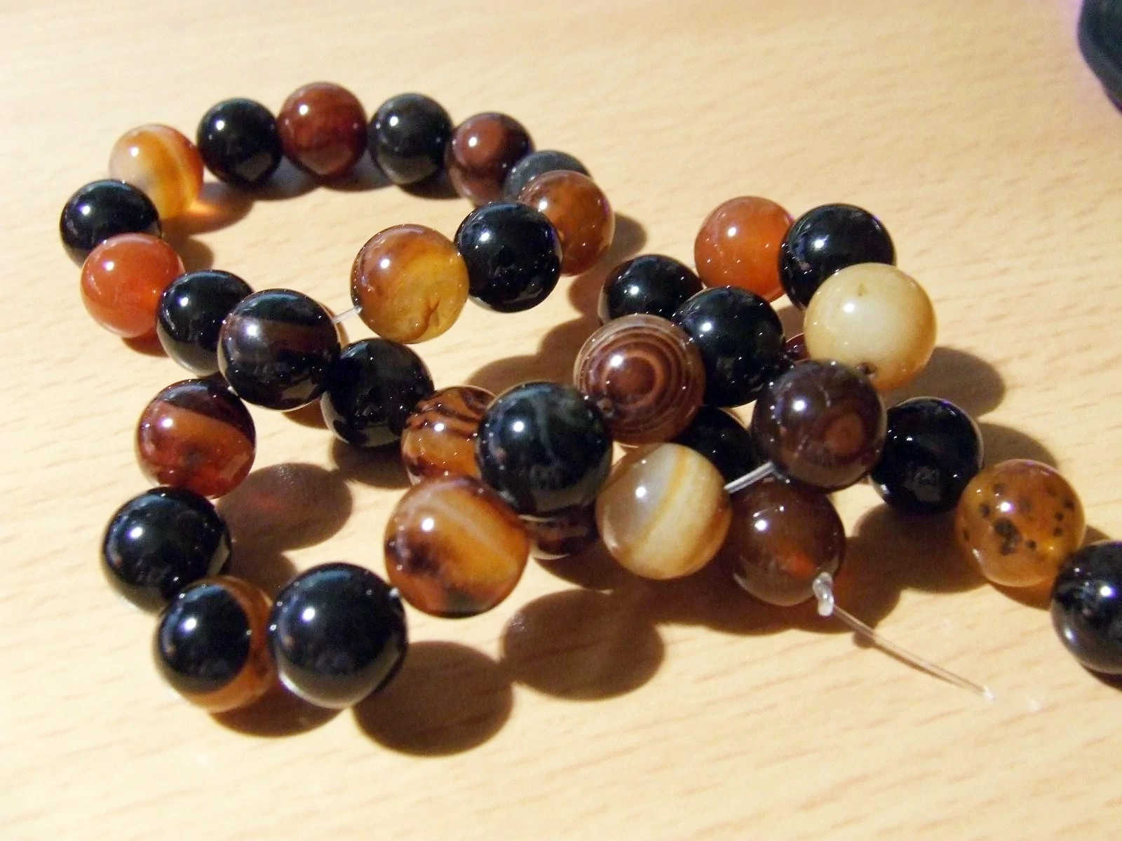 Csipke achát ásvány golyó, gyöngy, 10 mm