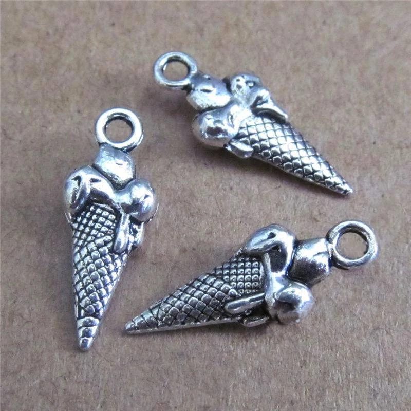 Fagyi fityegő, medál, antik ezüst színű, 18x7 mm