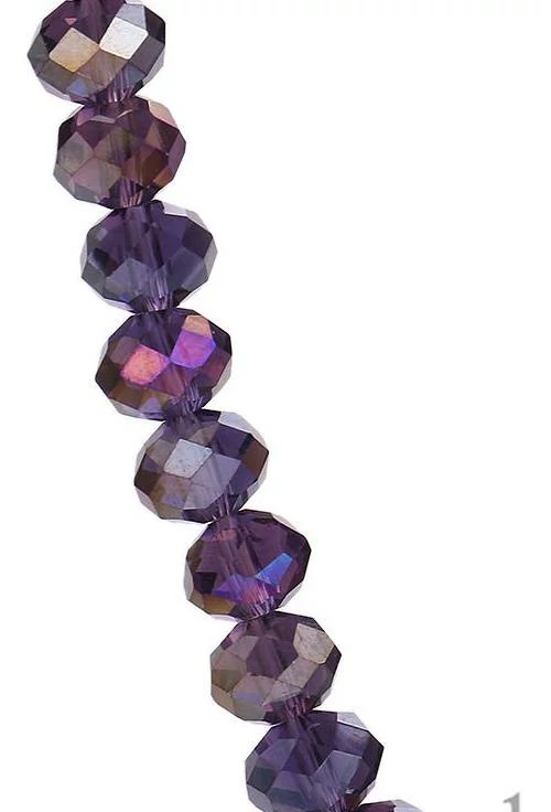 Lila AB csiszolt üveg gyöngy, fánk, abakusz, 4x3 mm