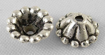 Pöttyös gyöngykupak, antik ezüst színű, 8 mm