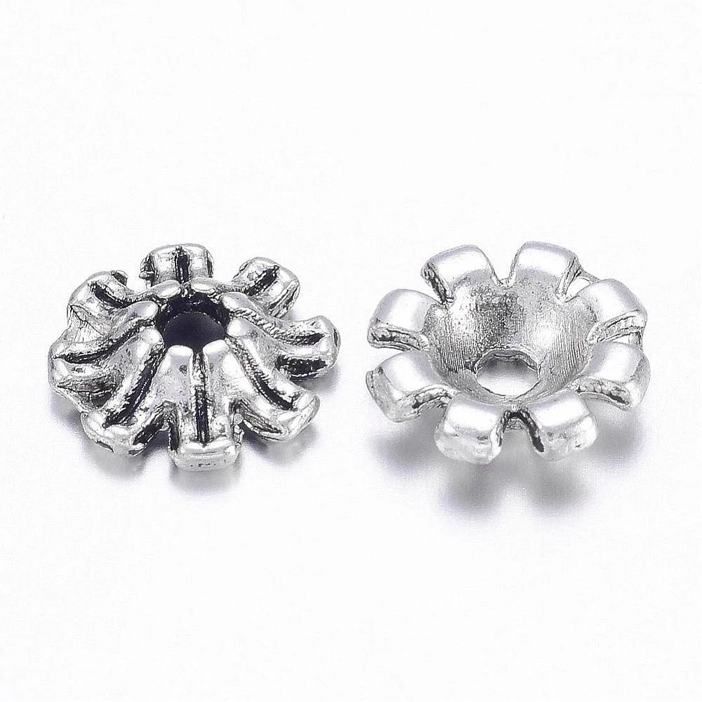Cuki gyöngykupak, antik ezüst színű, 8 mm