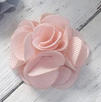Rózsaszín textil virág dísz, 20 mm