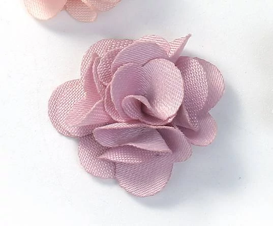 Lila textil virág dísz, 20 mm