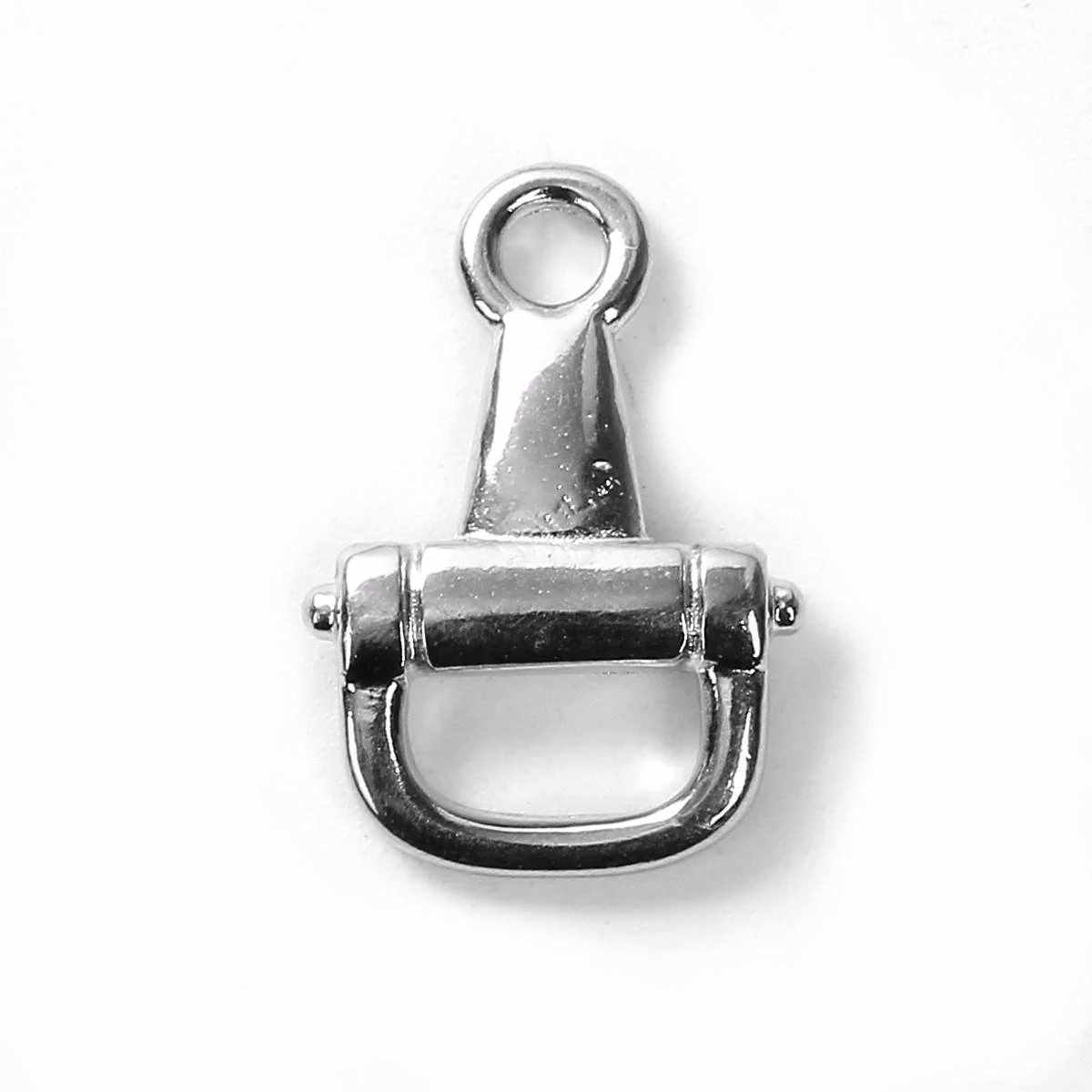 Ló, paci zabla fityegő, medál, antik ezüst színű, 22x15 mm