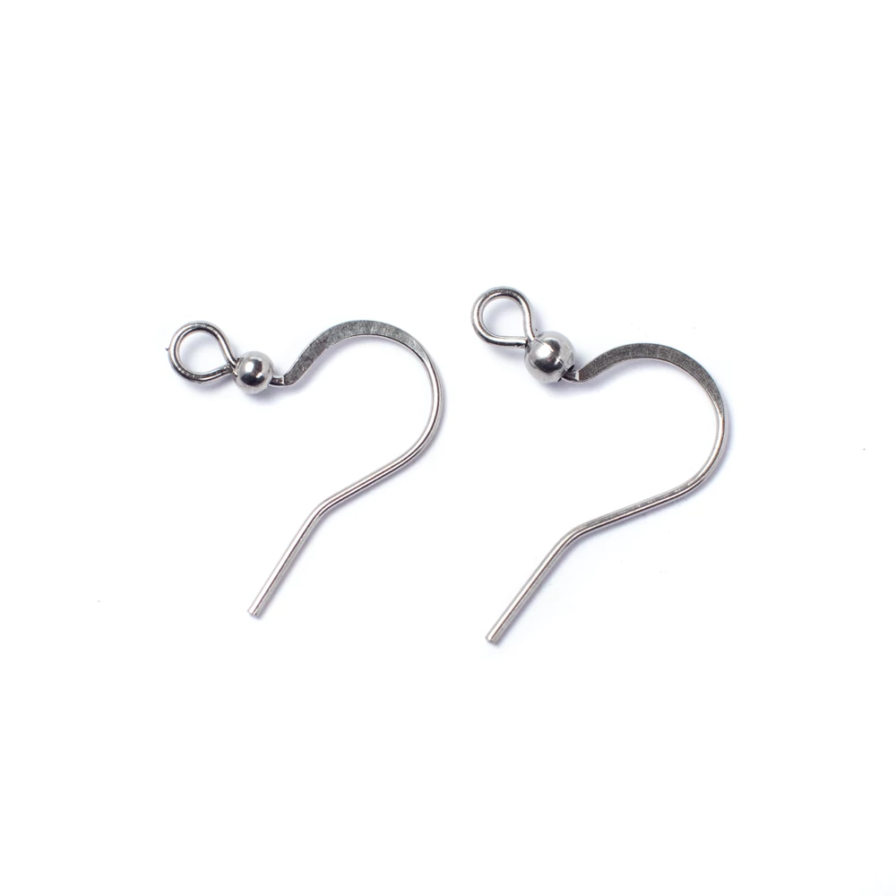 Golyós fülbevaló akasztó, antik ezüst színű, acél, 18 mm, 1 pár/cs
