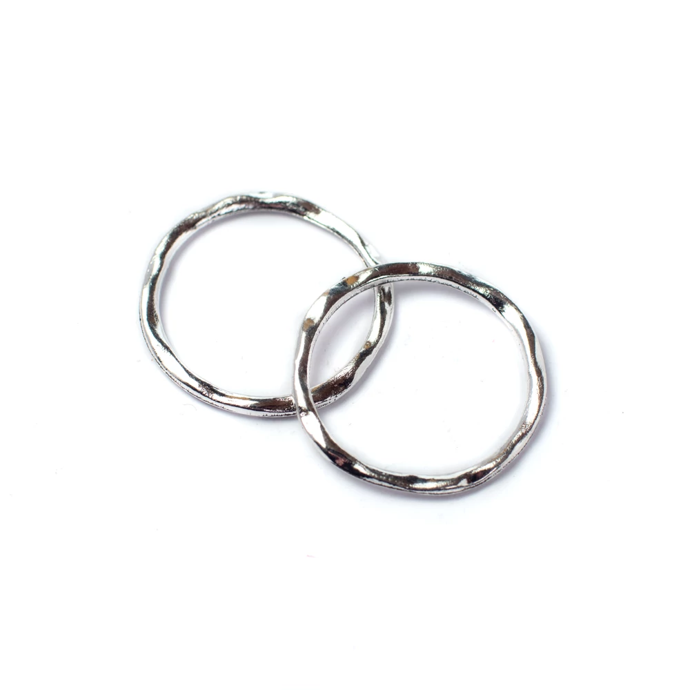 Karika összekötő, antik ezüst színű, 23 mm