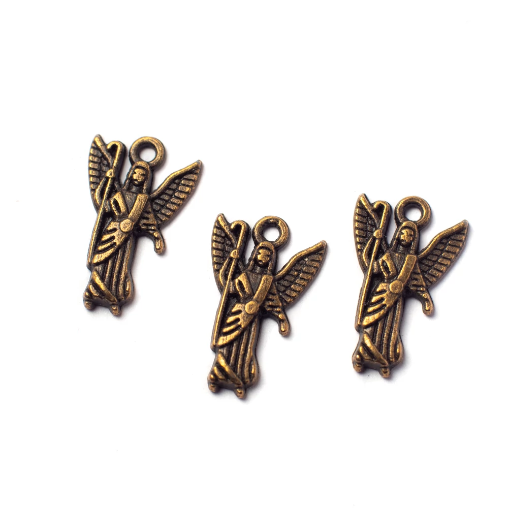 Rafael arkangyal fityegő, medál, antik bronz színű, 18x12 mm