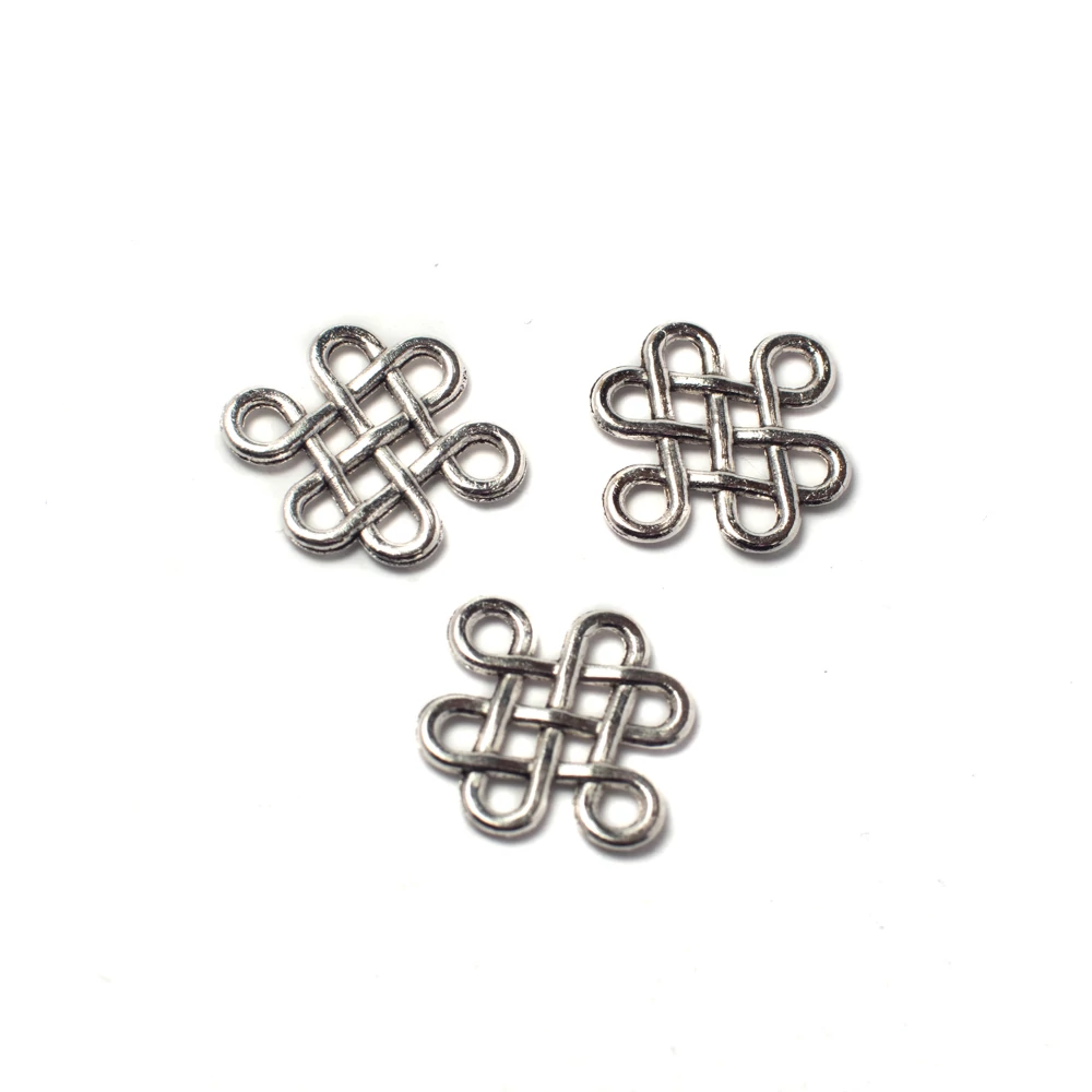Kelta csomó összekötő, fityegő, medál, antik ezüst színű, 17x15 mm