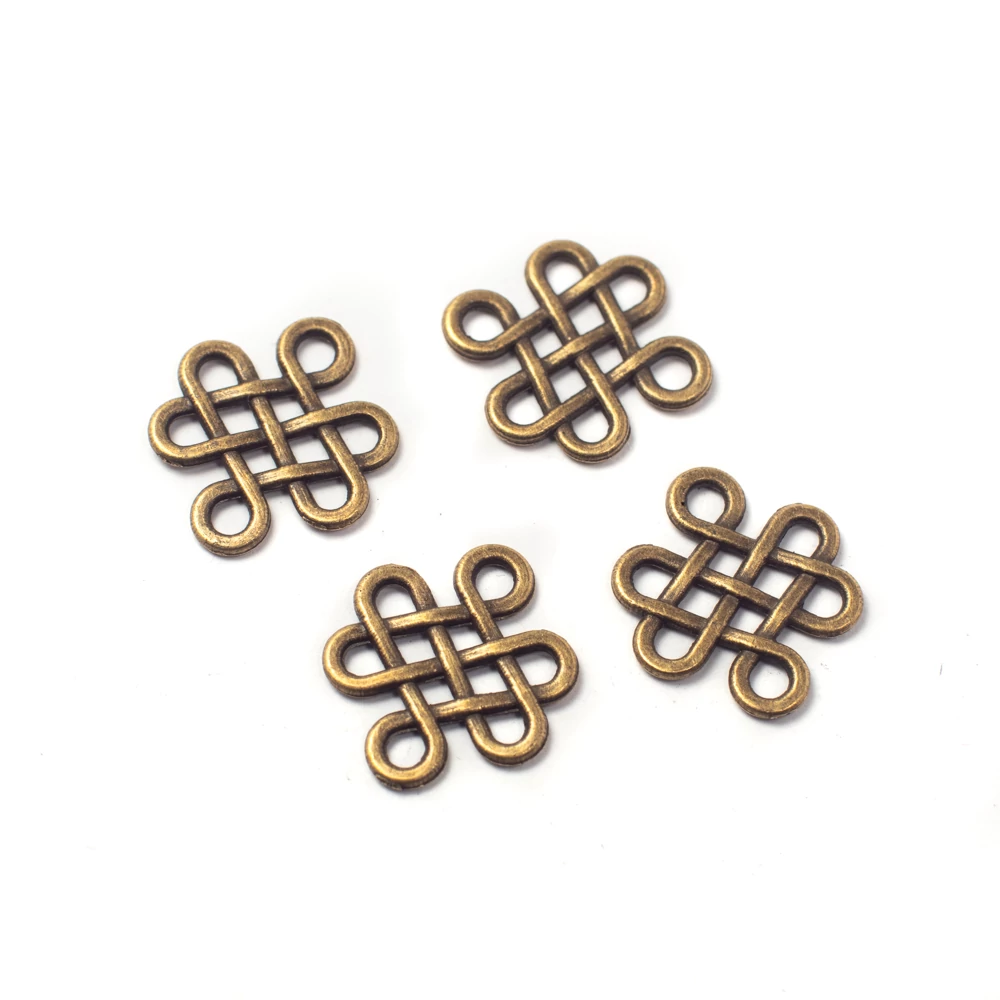 Kelta csomó összekötő, fityegő, medál, antik bronz színű, 17x15 mm