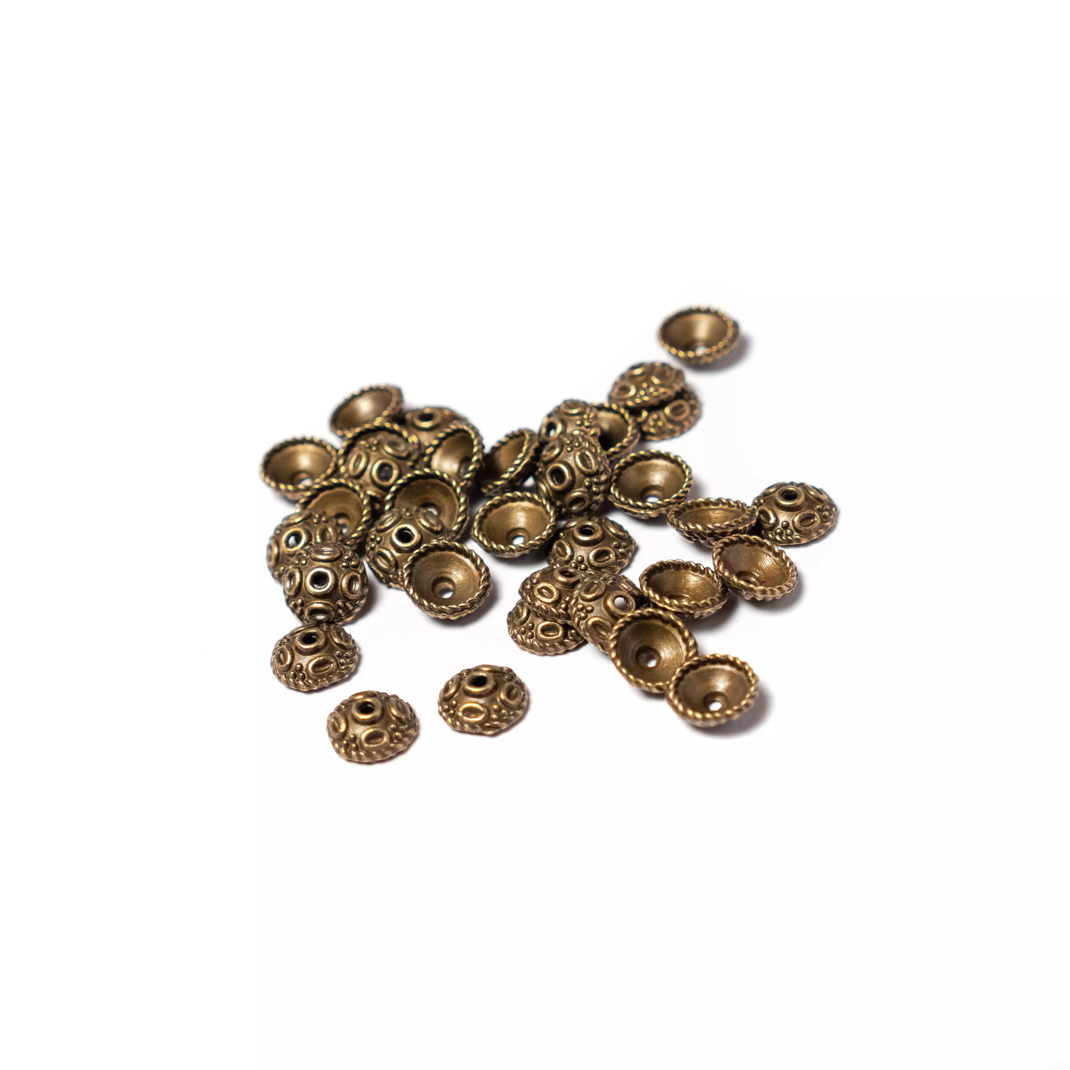 Gyöngykupak, antik bronz színű, 6 mm