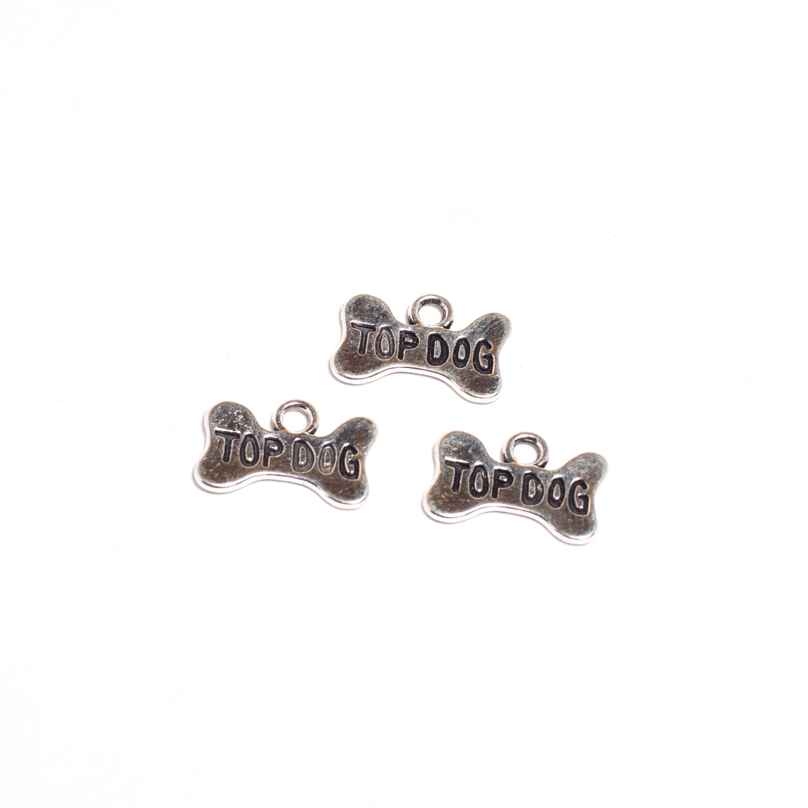 Top dog, kutya csont fityegő, medál, antik ezüst színű, 15x10 mm