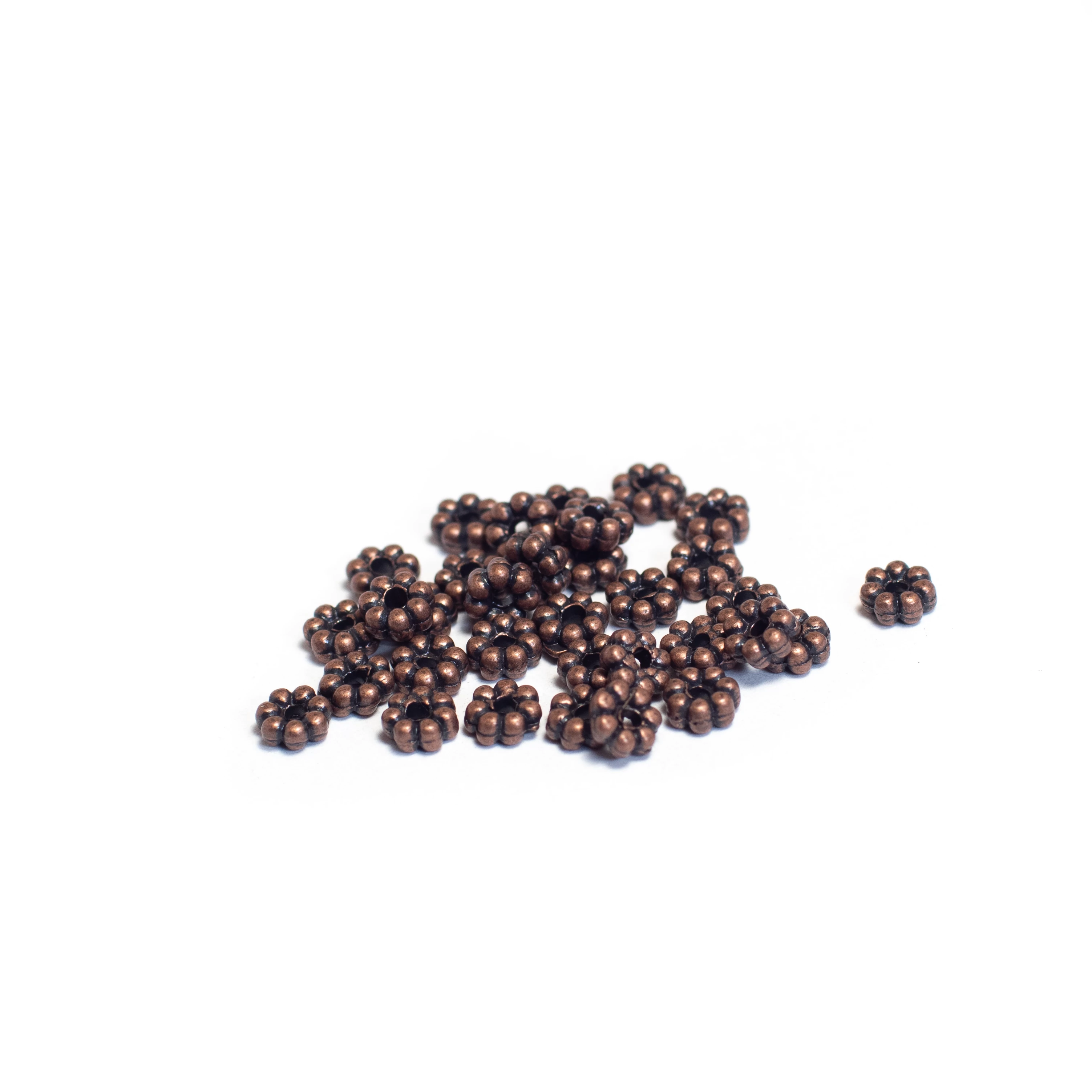 Virág köztes, vörösréz színű, 5 mm, 50 db/cs