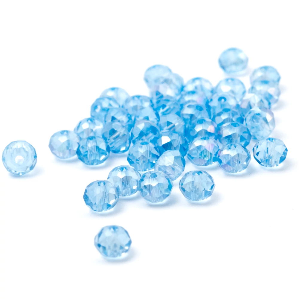 Kék AB csiszolt üveg gyöngy, fánk, abakusz, 4x3 mm